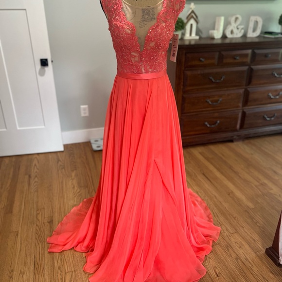 Sherri Hill Dresses & Skirts - Coral Lace Sherri Hill Evening Gown